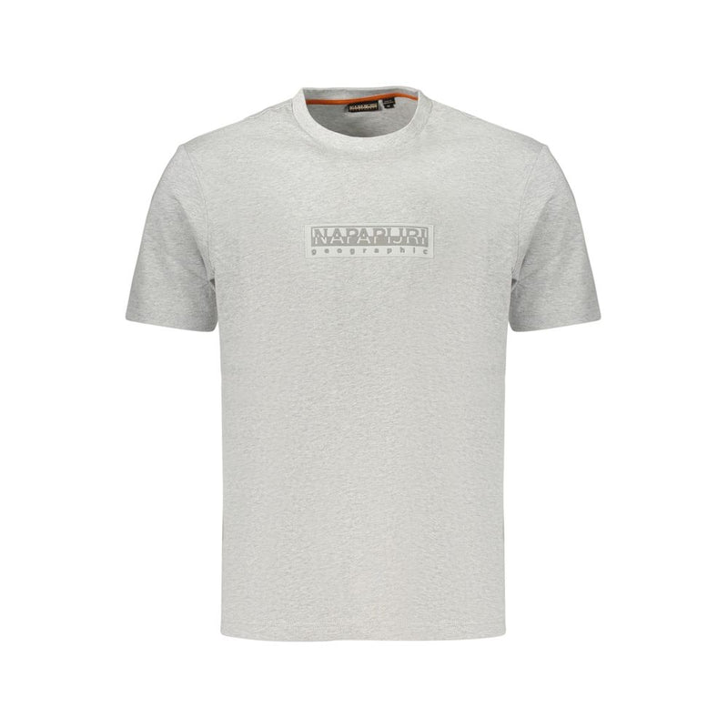 Napapijri Gray Cotton Men's T-Shirt - Stylish & Comfortable