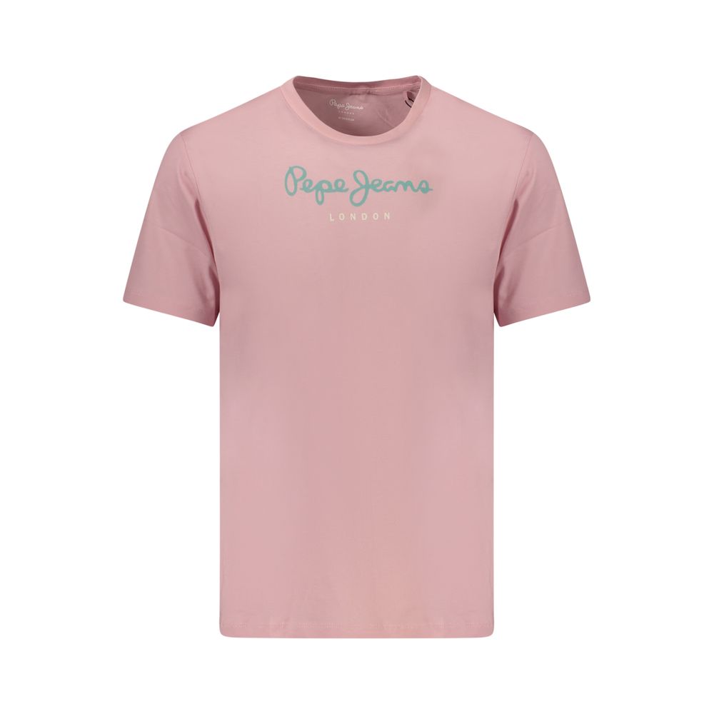 Pepe Jeans Pink Cotton Men's T-Shirt - Stylish & Sustainable