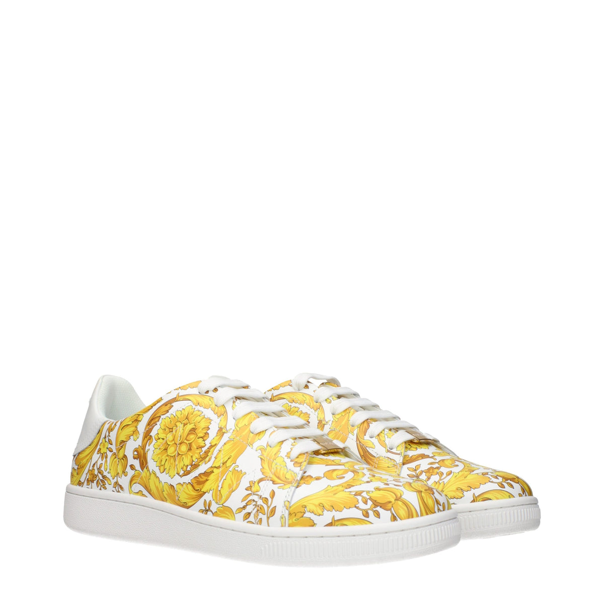 Versace White Leather Sneakers for Men