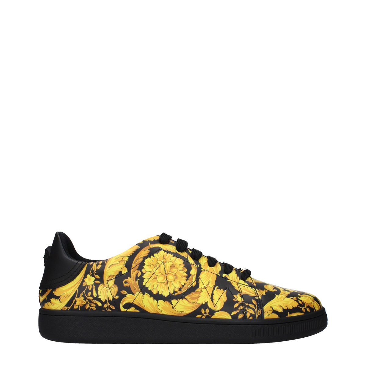 Versace Black Leather Chunky Sneakers for Men