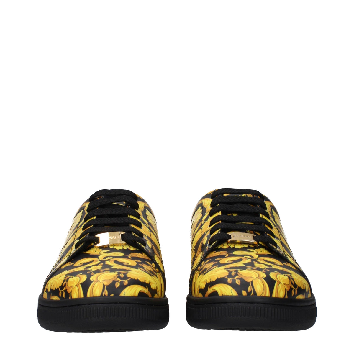 Versace Black Leather Chunky Sneakers for Men