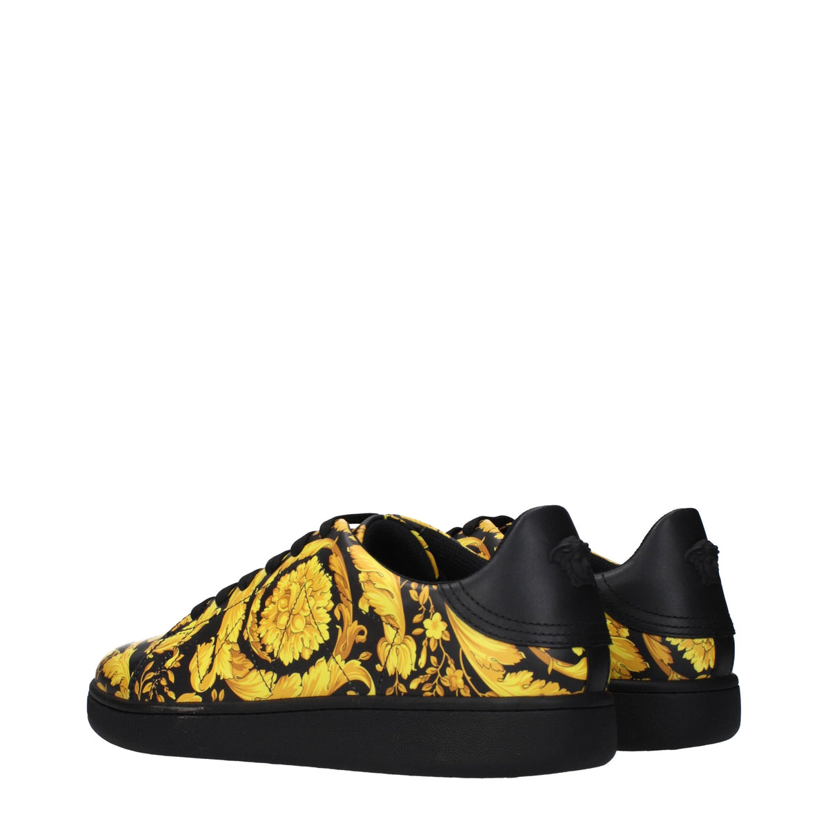 Versace Black Leather Chunky Sneakers for Men
