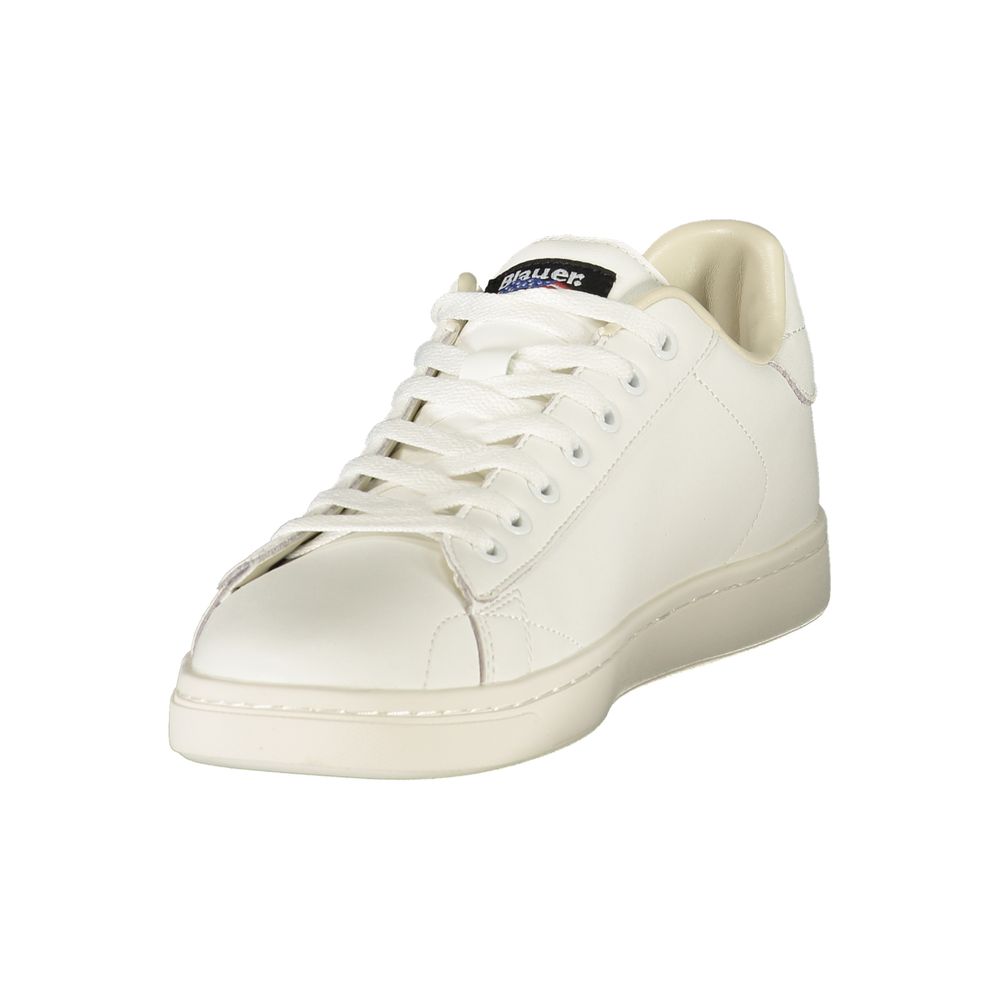 BLAUER White Polyurethane Men's Sneaker - Stylish Comfort