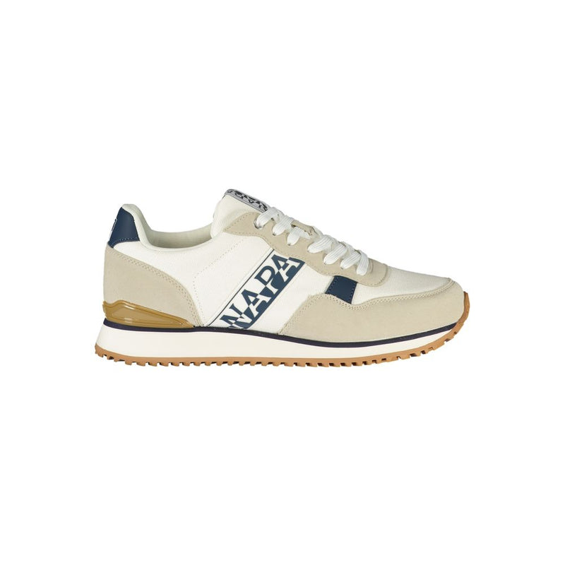 Napapijri Men's White Polyester Sneakers - Bold & Stylish