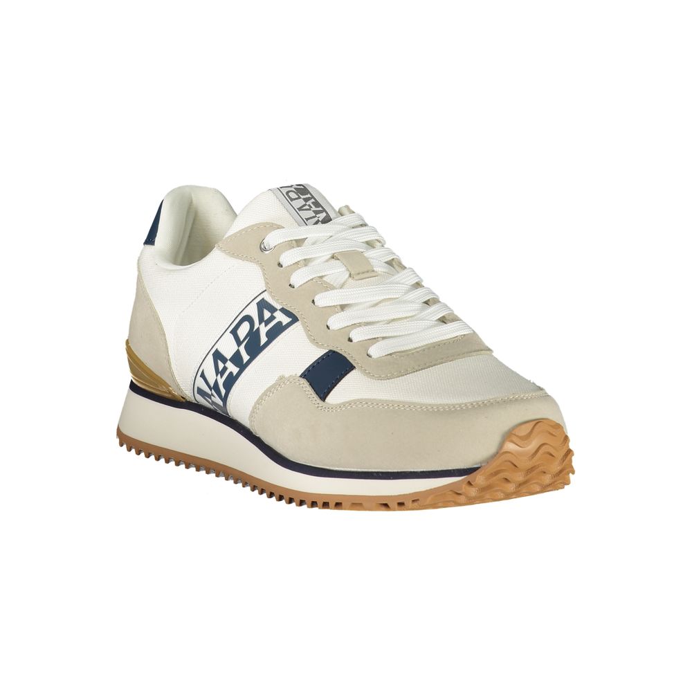 Napapijri Men's White Polyester Sneakers - Bold & Stylish