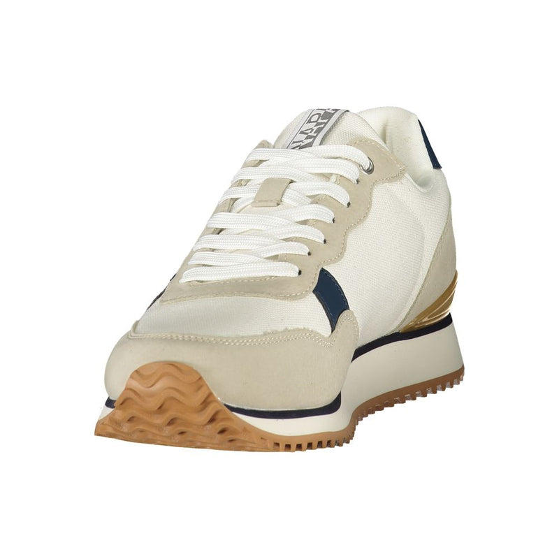 Napapijri Men's White Polyester Sneakers - Bold & Stylish