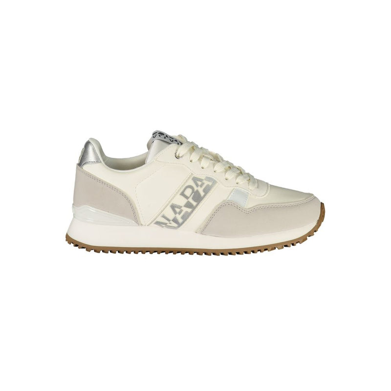Napapijri Women's White Polyester Sneakers - Trendy & Comfortable