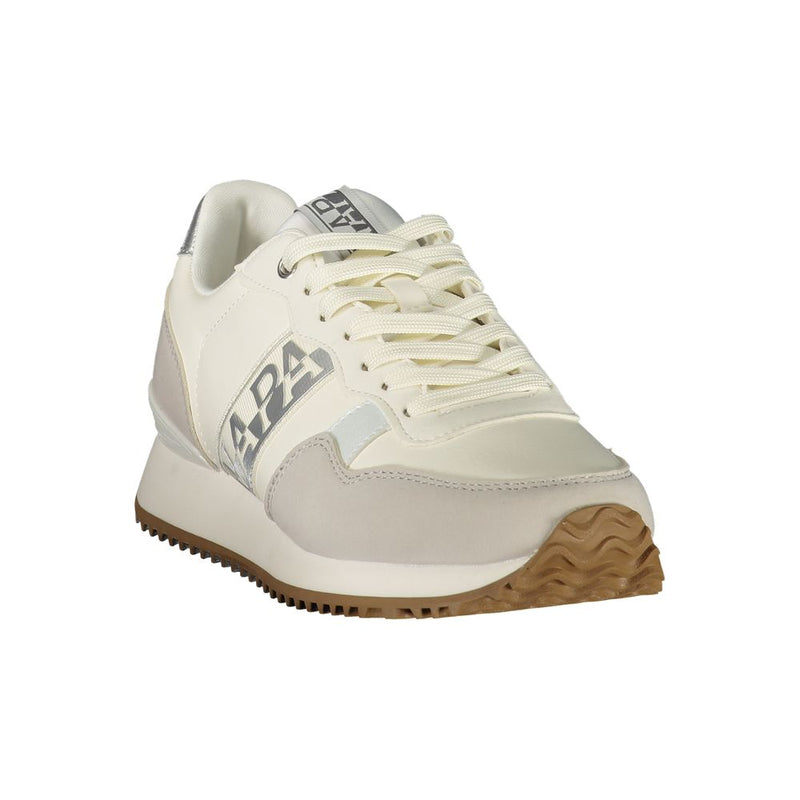 Napapijri Women's White Polyester Sneakers - Trendy & Comfortable