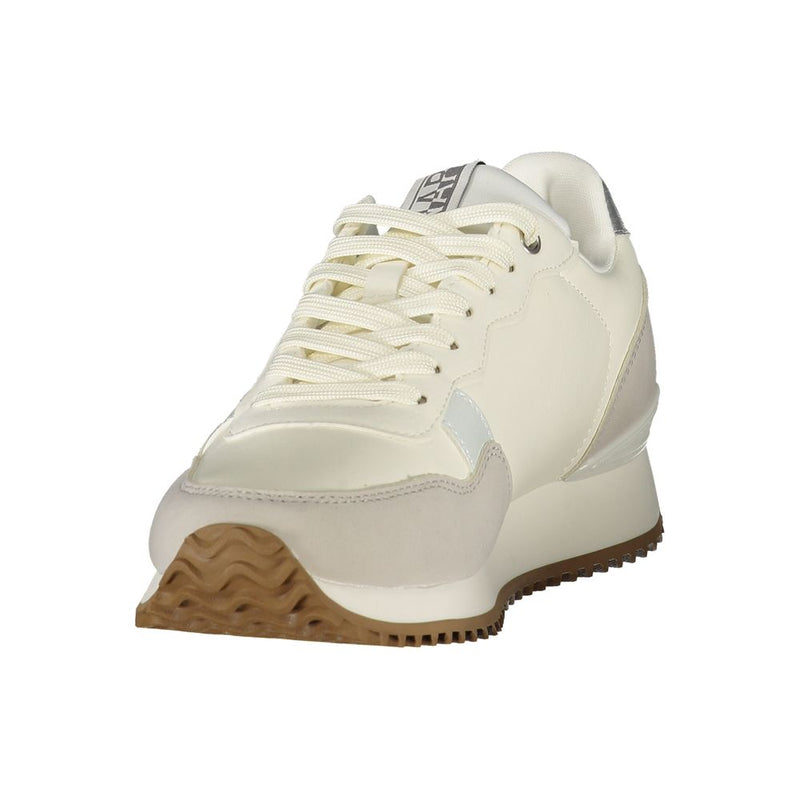 Napapijri Women's White Polyester Sneakers - Trendy & Comfortable