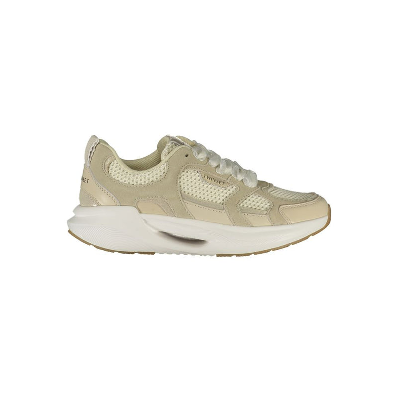 Twinset Beige Polyester Athletic Sneakers for Women