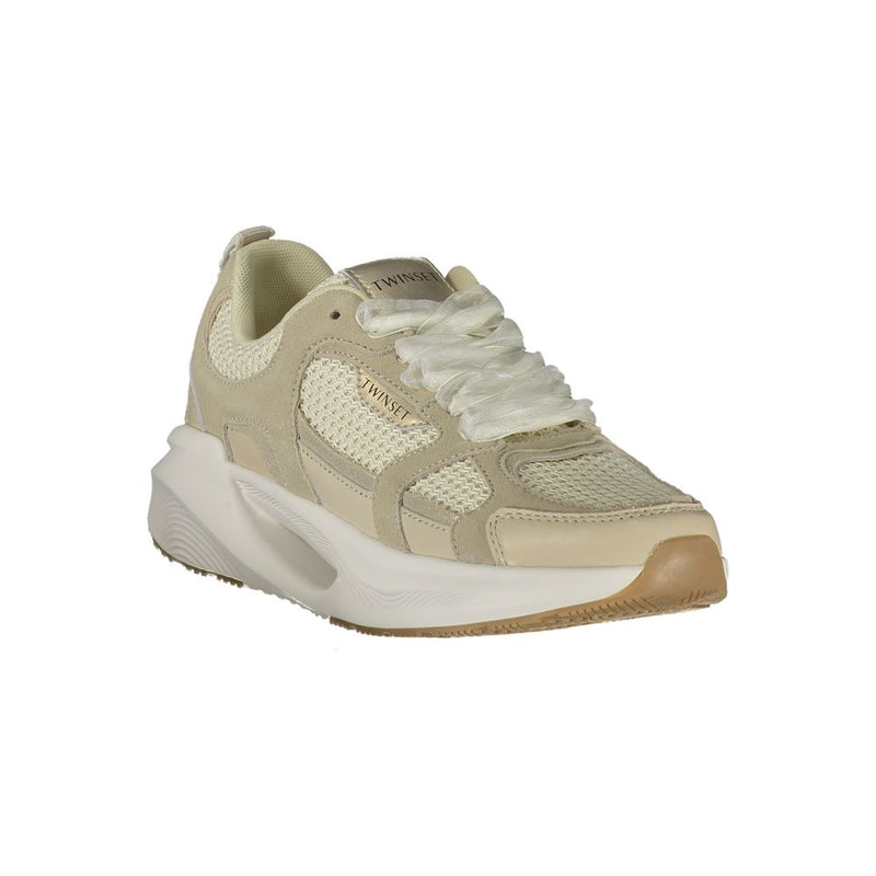 Twinset Beige Polyester Athletic Sneakers for Women