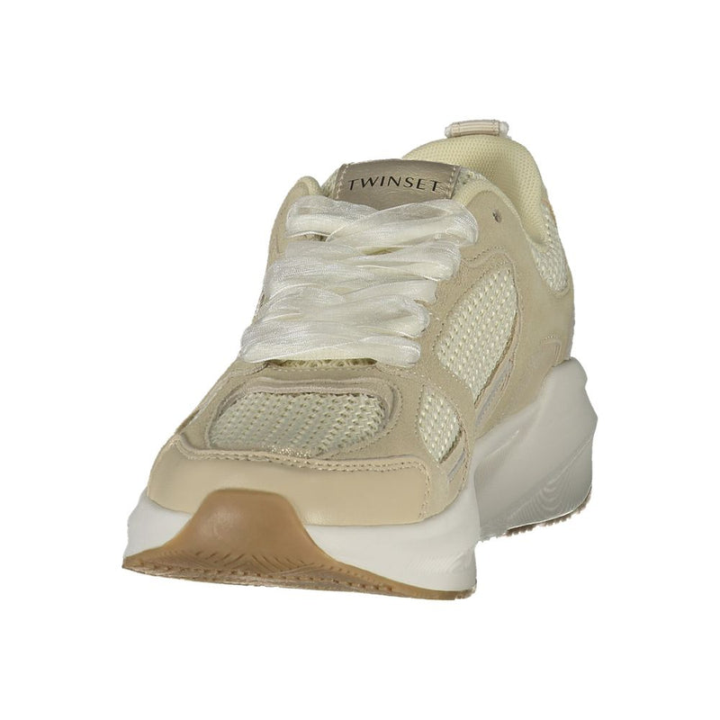 Twinset Beige Polyester Athletic Sneakers for Women