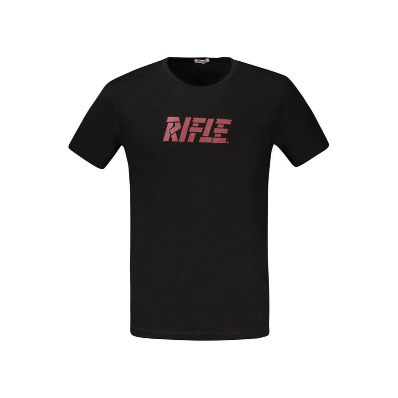 Rifle Black Cotton T-Shirt for Men