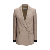 Max Mara Feltro Beige Silk Blazer for Women