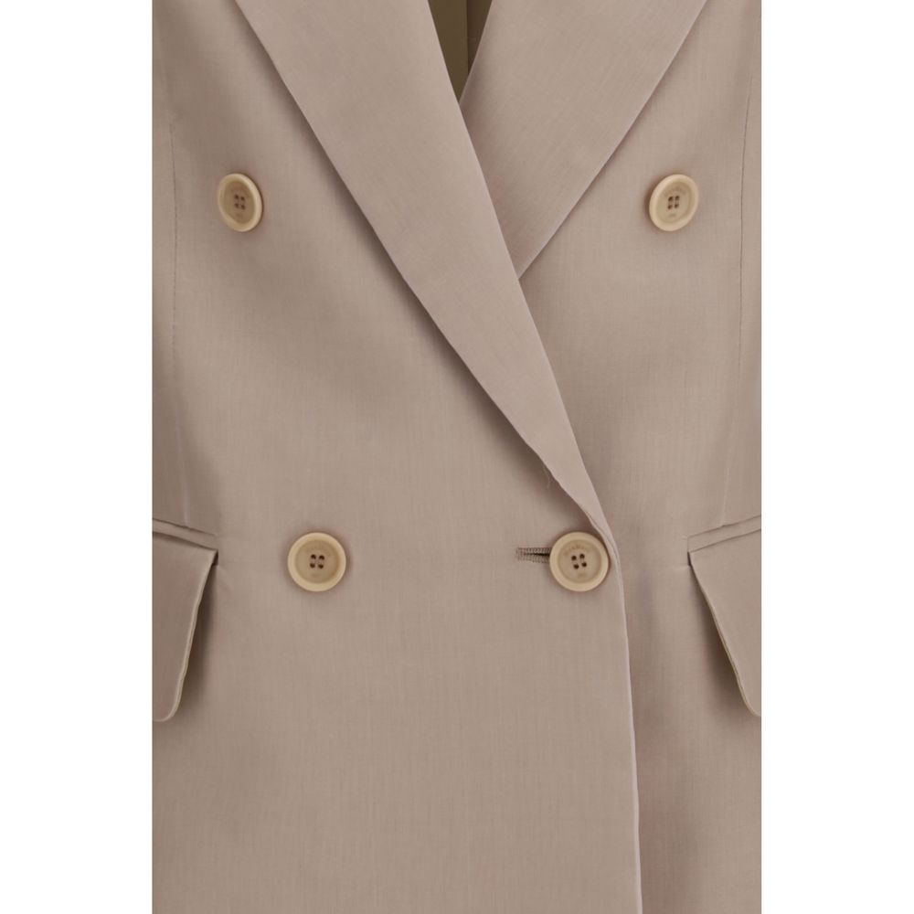 Max Mara Feltro Beige Silk Blazer for Women