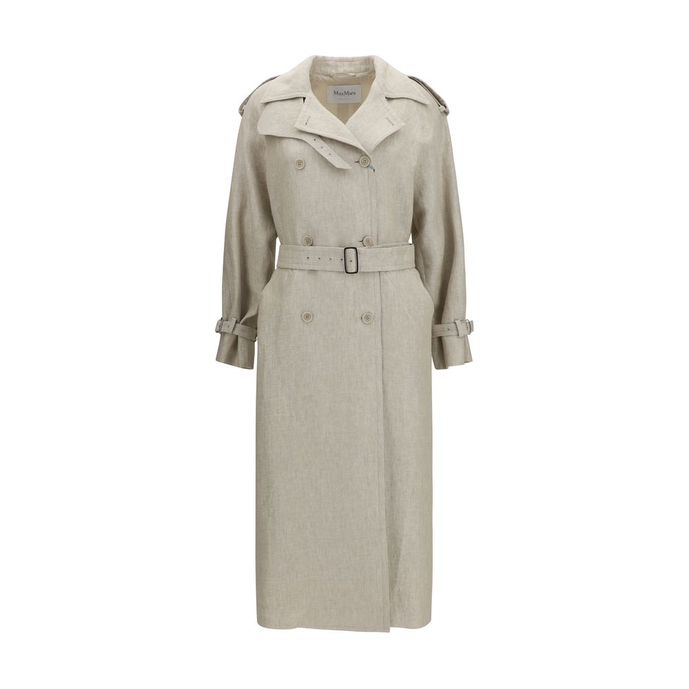 Max Mara Brown Linen Trench Coat - Elegant & Versatile