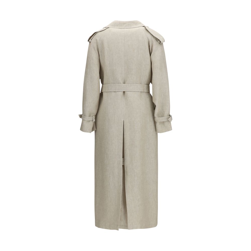 Max Mara Brown Linen Trench Coat - Elegant & Versatile