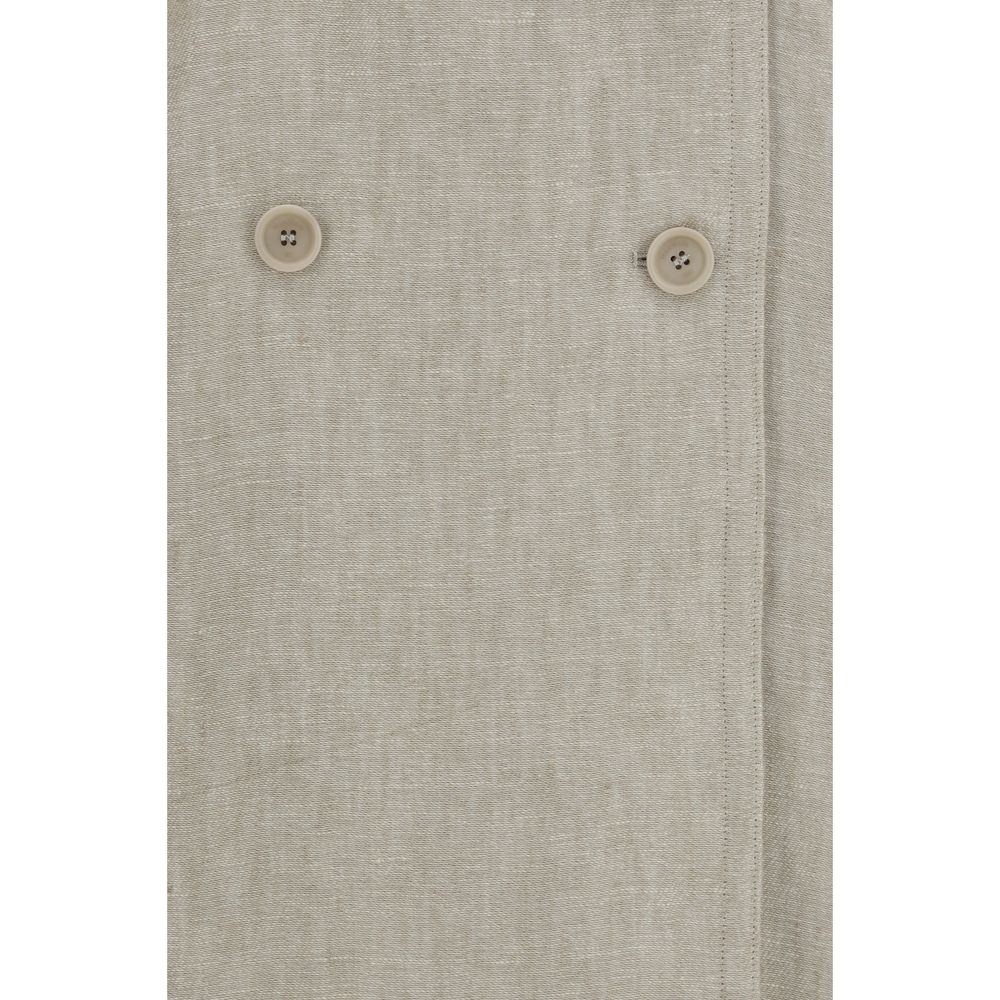 Max Mara Brown Linen Trench Coat - Elegant & Versatile