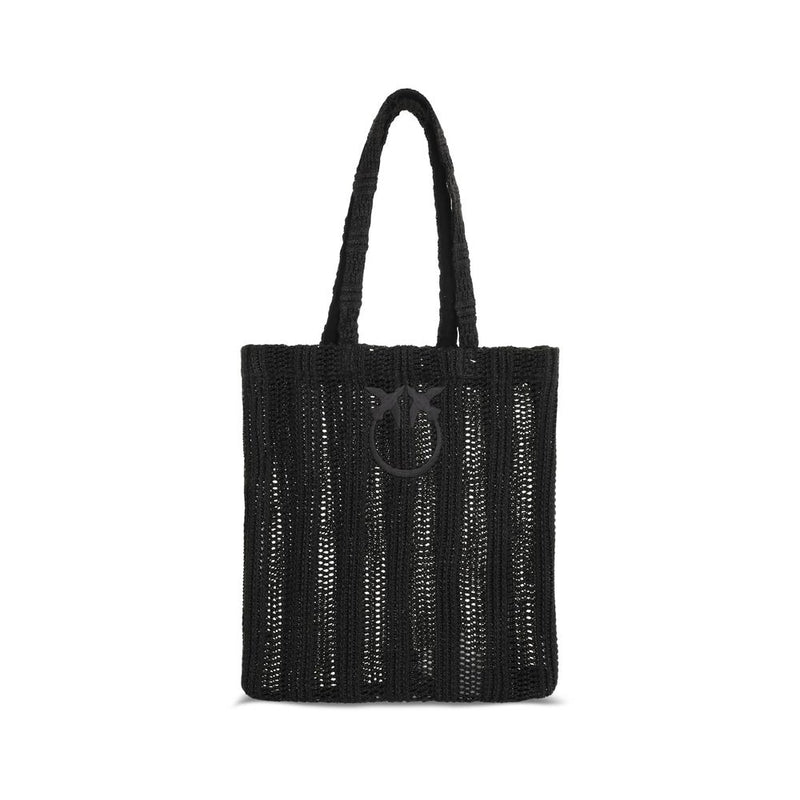 PINKO Black Raffia Shoulder Bag - Stylish Summer Accessory