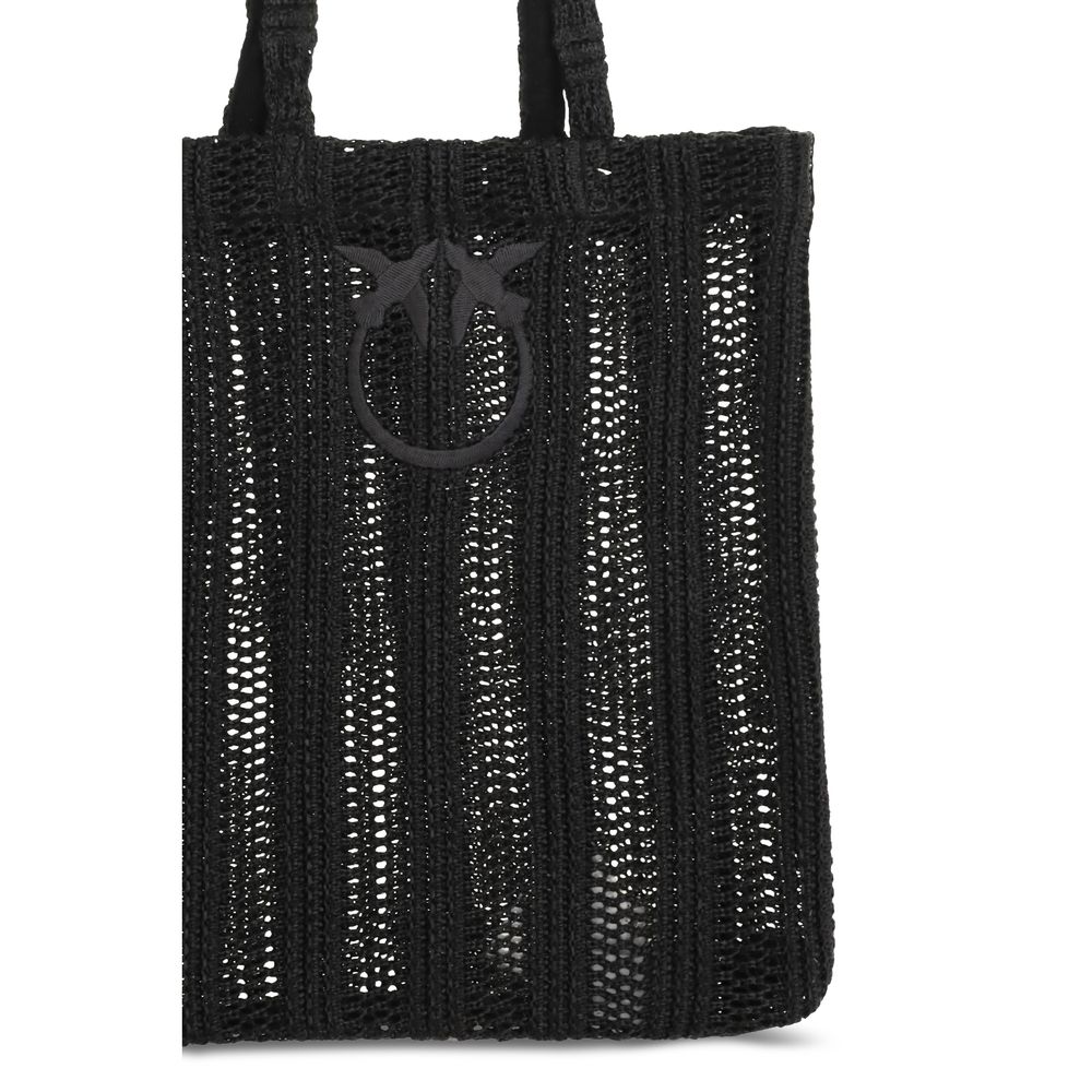 PINKO Black Raffia Shoulder Bag - Stylish Summer Accessory