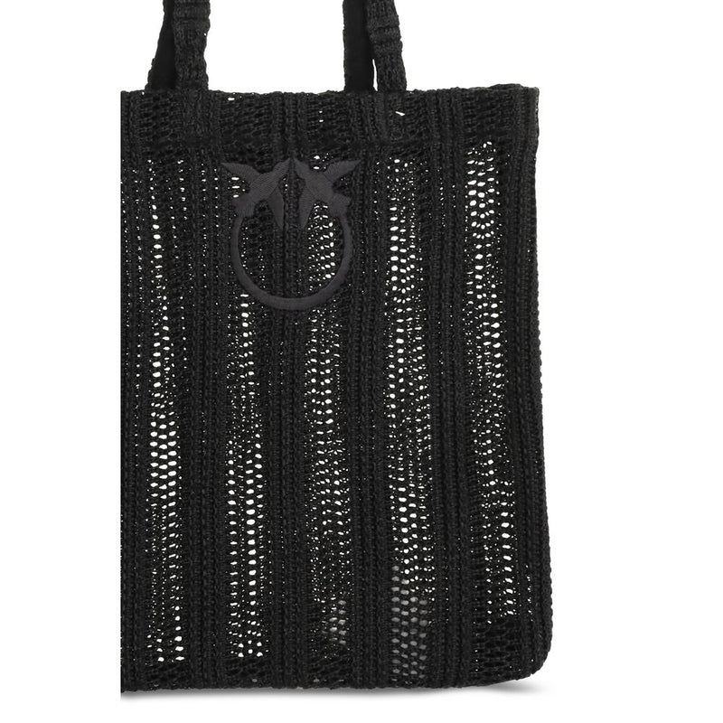 PINKO Black Raffia Shoulder Bag - Stylish Summer Accessory