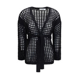 Max Mara Pure Black Cotton Cardigan - Sophisticated Comfort