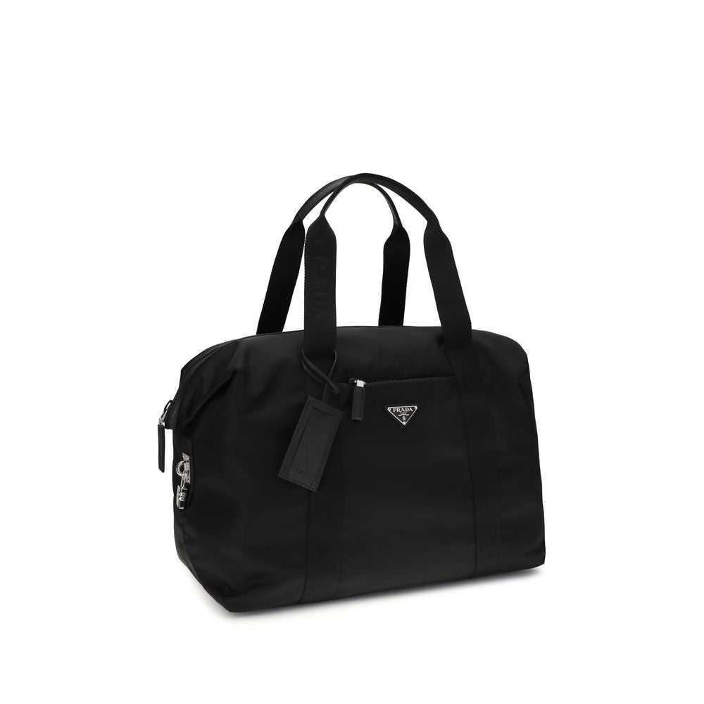Prada Black Recycled Polyamide Travel Bag