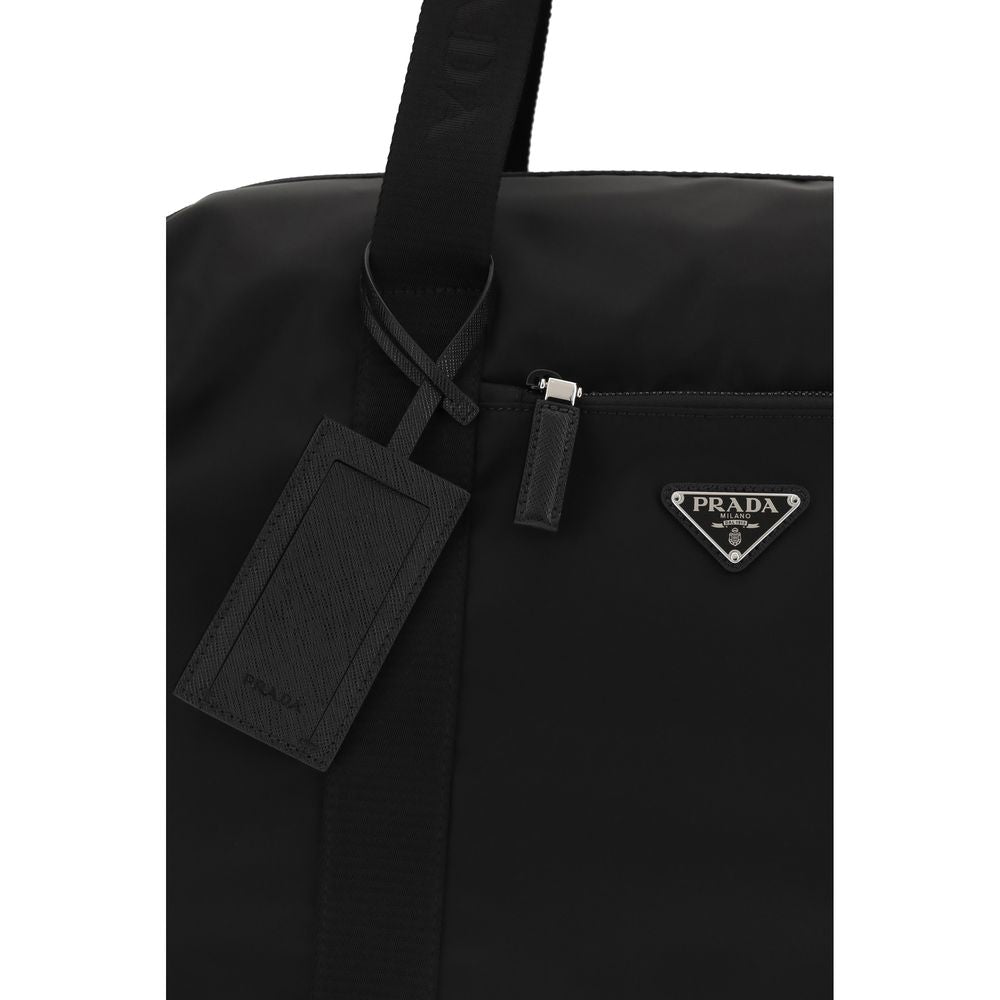 Prada Black Recycled Polyamide Travel Bag