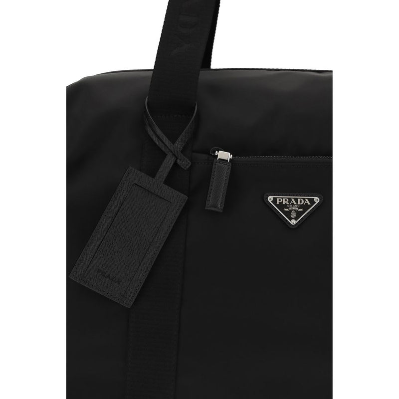 Prada Black Recycled Polyamide Travel Bag