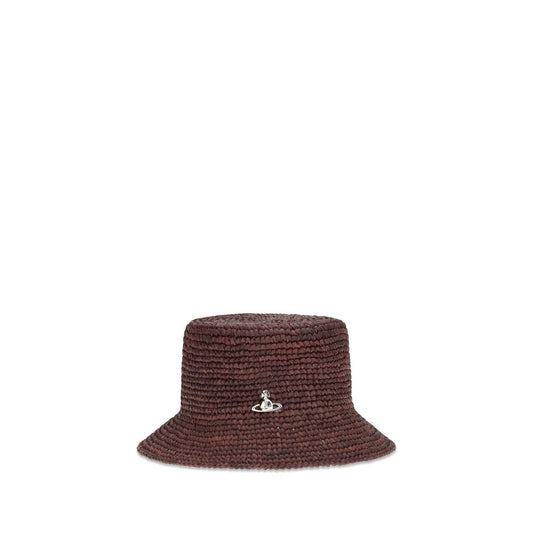 Vivienne Westwood Brown Raffia Bucket Hat - Iconic Summer Accessory