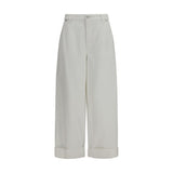 Brunello Cucinelli White Cotton Casual Pants for Women