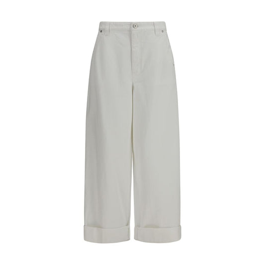 Brunello Cucinelli White Cotton Casual Pants for Women