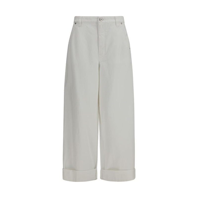 Brunello Cucinelli White Cotton Casual Pants for Women