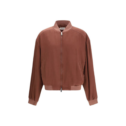 Veste Bomber en Soie Bordeaux Versace
