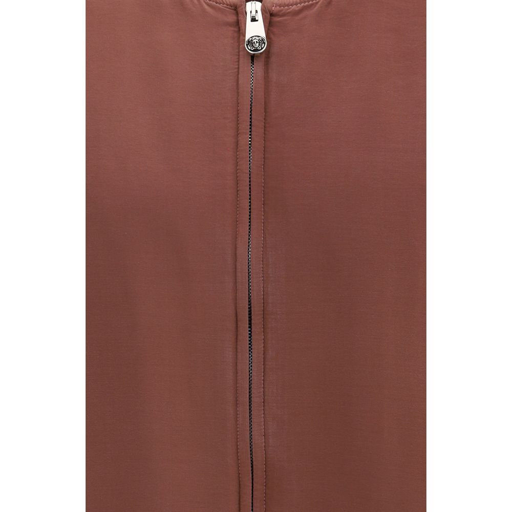 Veste Bomber en Soie Bordeaux Versace