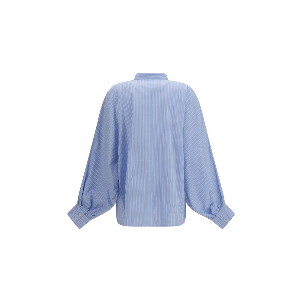 SOSUE Antonia Voile Shirt - Blue Cotton Pattern