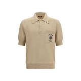 Polo Shirt en Coton Beige Balmain