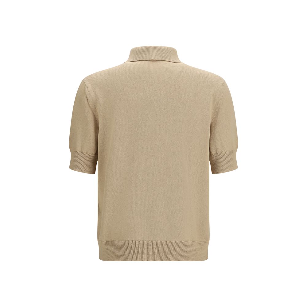 Polo Shirt en Coton Beige Balmain