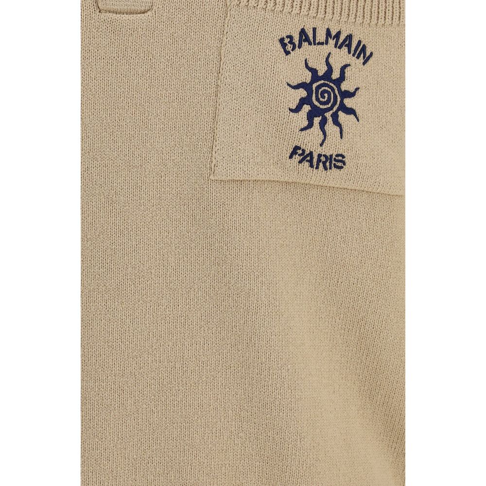 Polo Shirt en Coton Beige Balmain