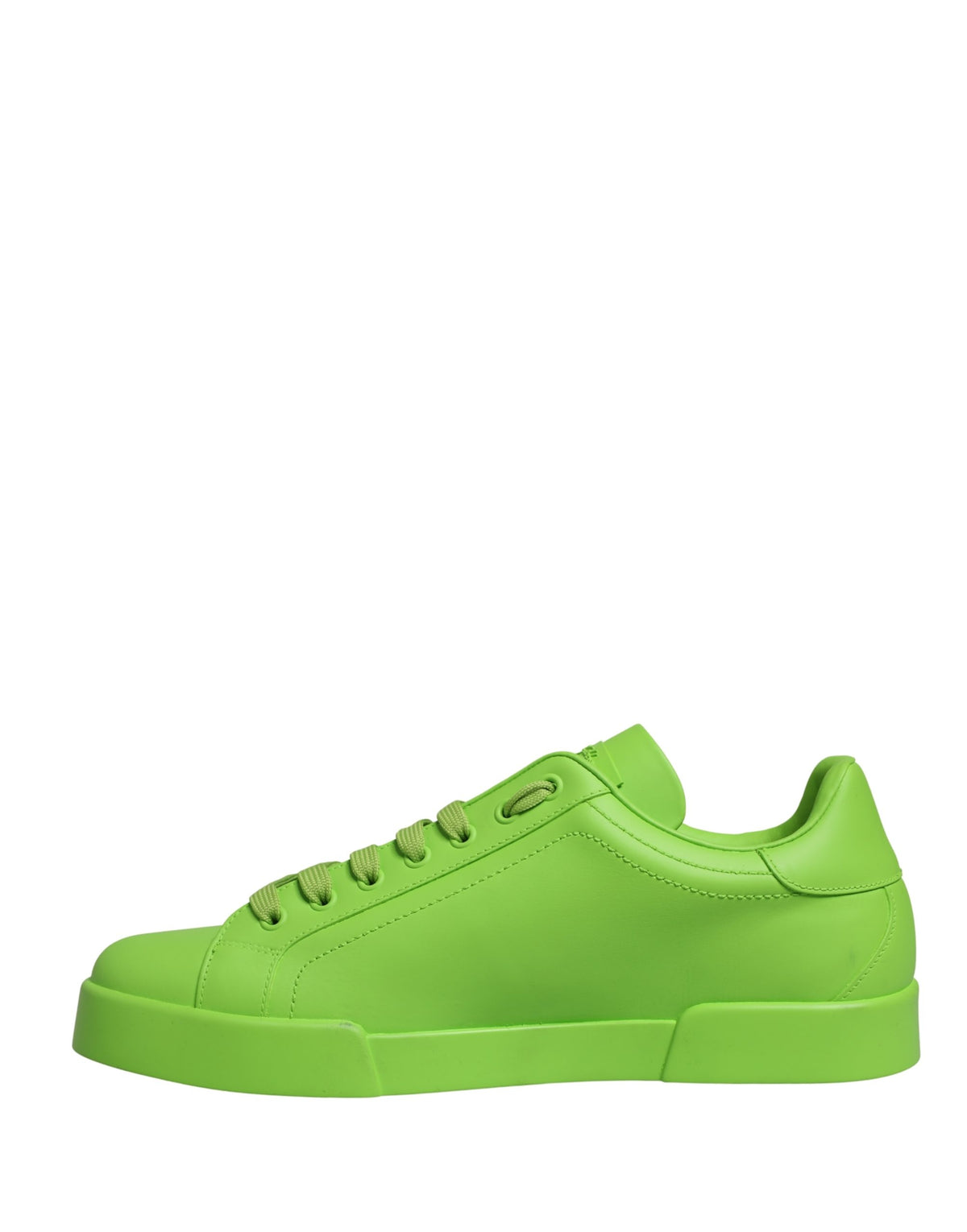Dolce & Gabbana Portofino Green Leather Low Top Sneakers
