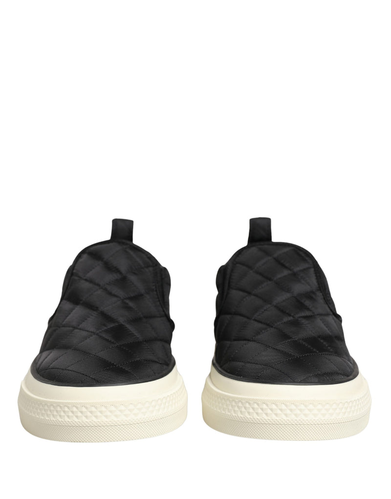 Dolce & Gabbana Black Quilted Slip On Low Top Sneakers
