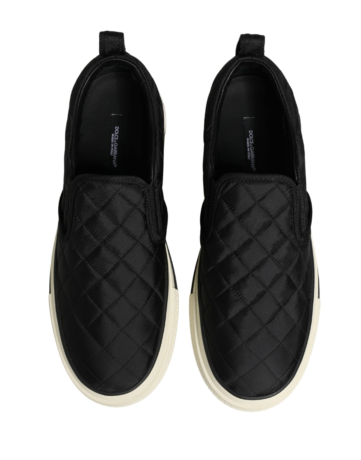 Dolce & Gabbana Black Quilted Slip On Low Top Sneakers