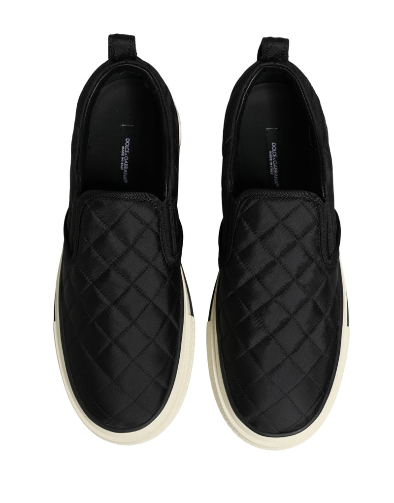 Dolce & Gabbana Black Quilted Slip On Low Top Sneakers