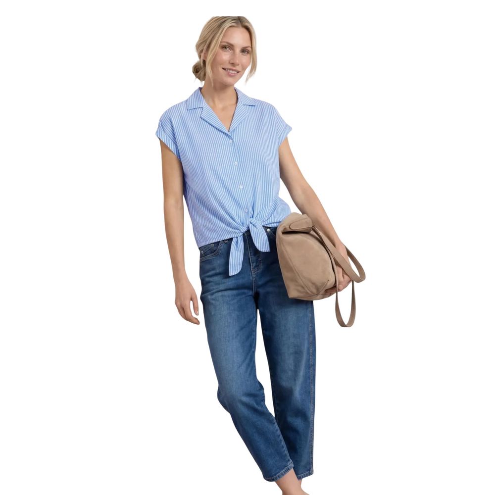 Street One Blue Cotton Shortsleeve Shirt - Elegant and Casual