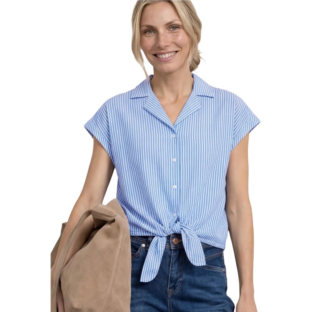 Street One Blue Cotton Shortsleeve Shirt - Elegant and Casual