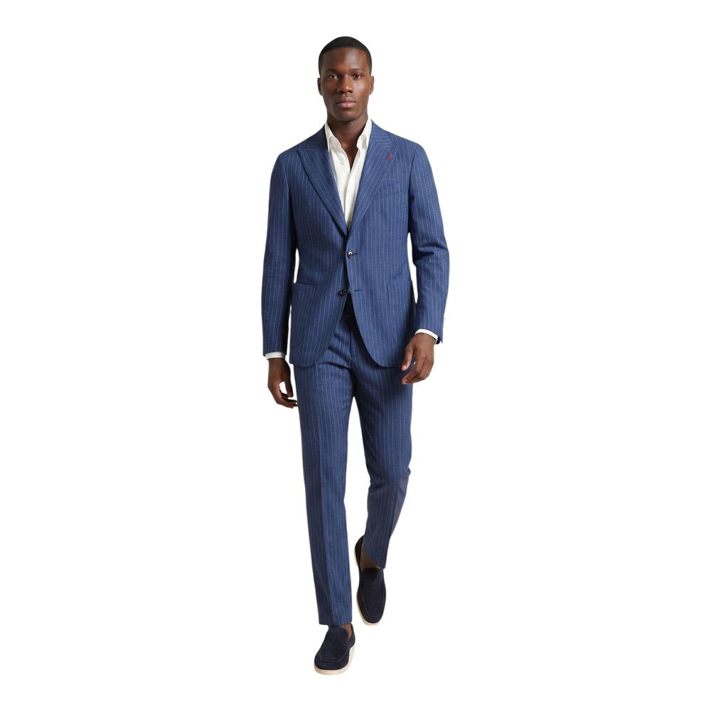 Mulish Blue Polyester Two-Piece Suit - CARDUCCI ABS111R