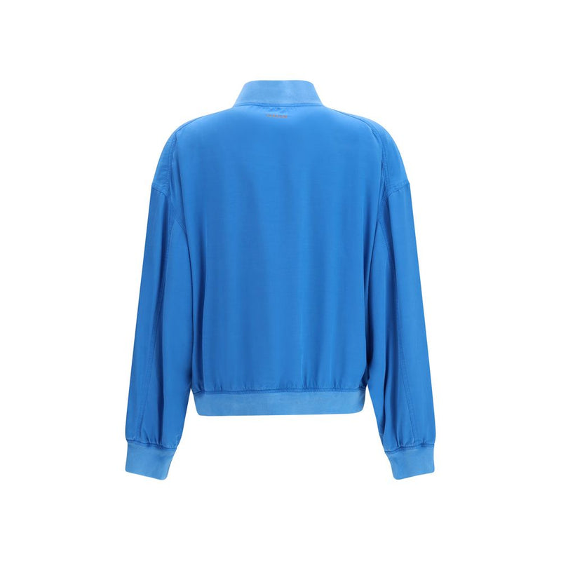 Veste Bomber en Soie Bleue Versace