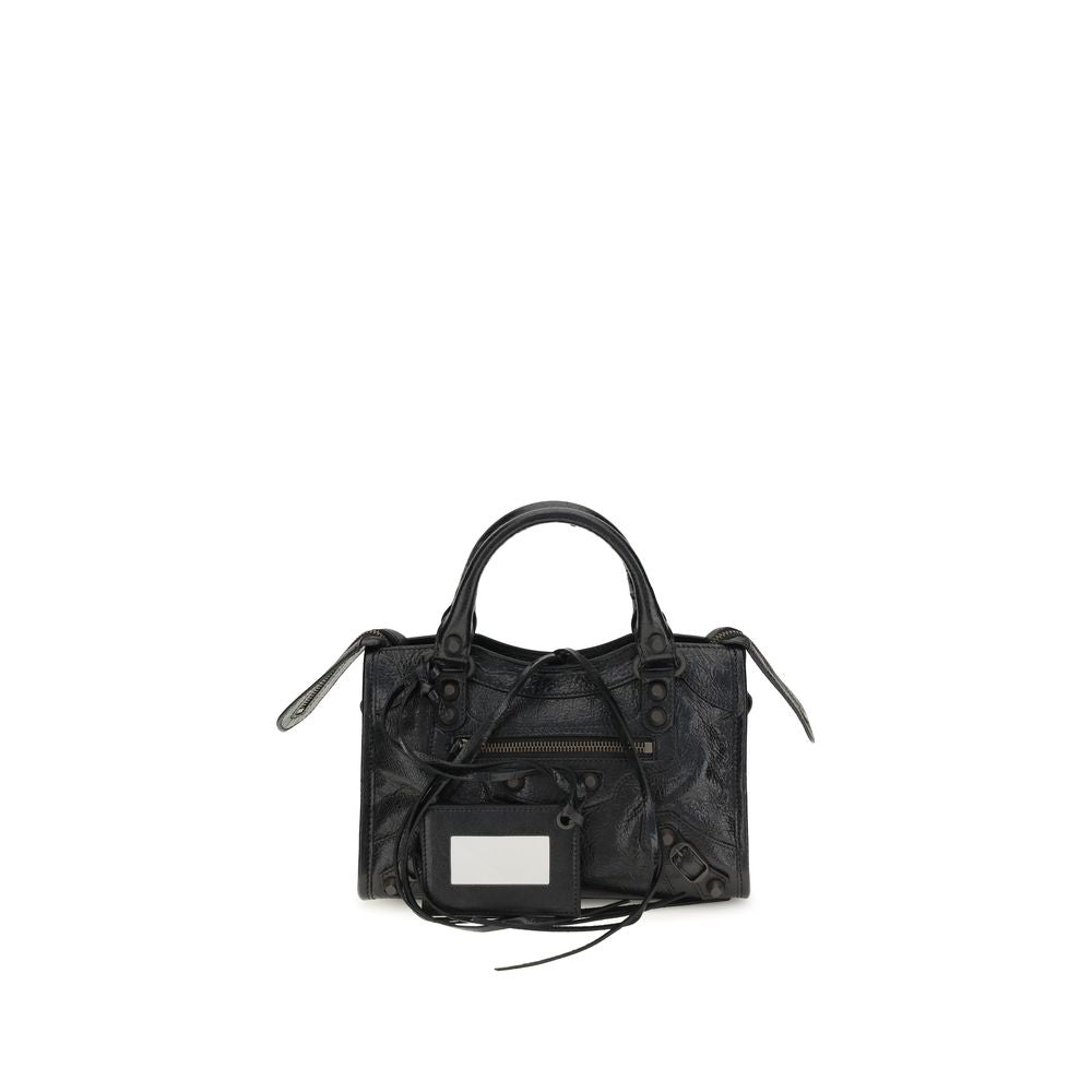 Sac à bandoulière Balenciaga en cuir d'agneau noir