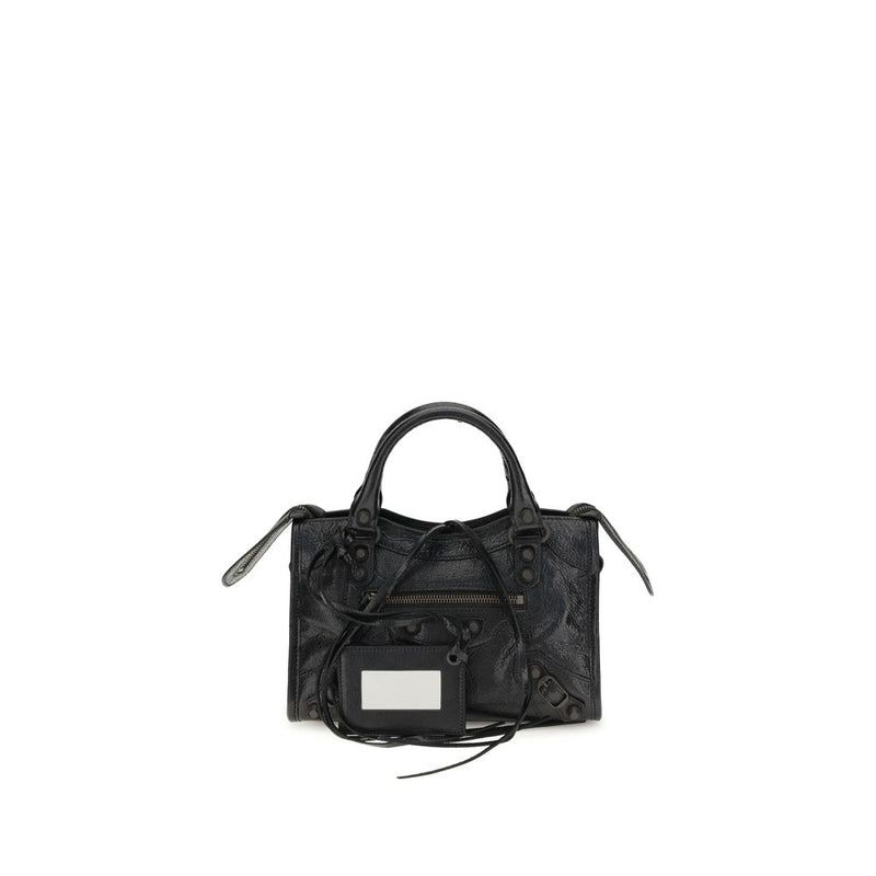 Sac à bandoulière Balenciaga en cuir d'agneau noir
