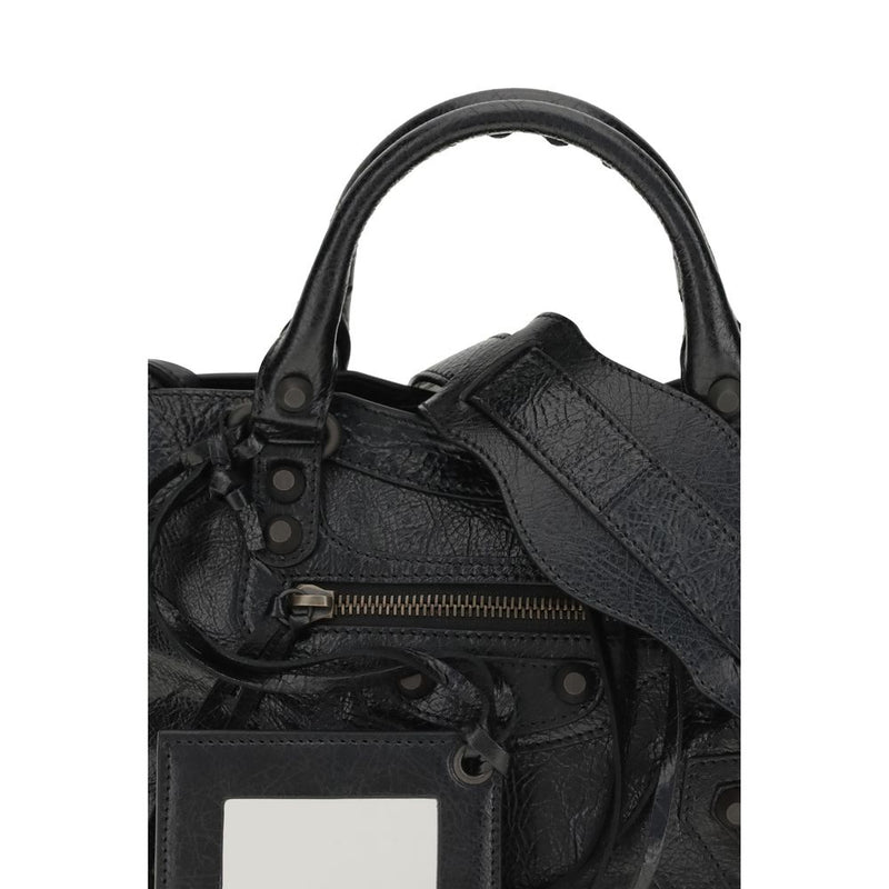 Sac à bandoulière Balenciaga en cuir d'agneau noir